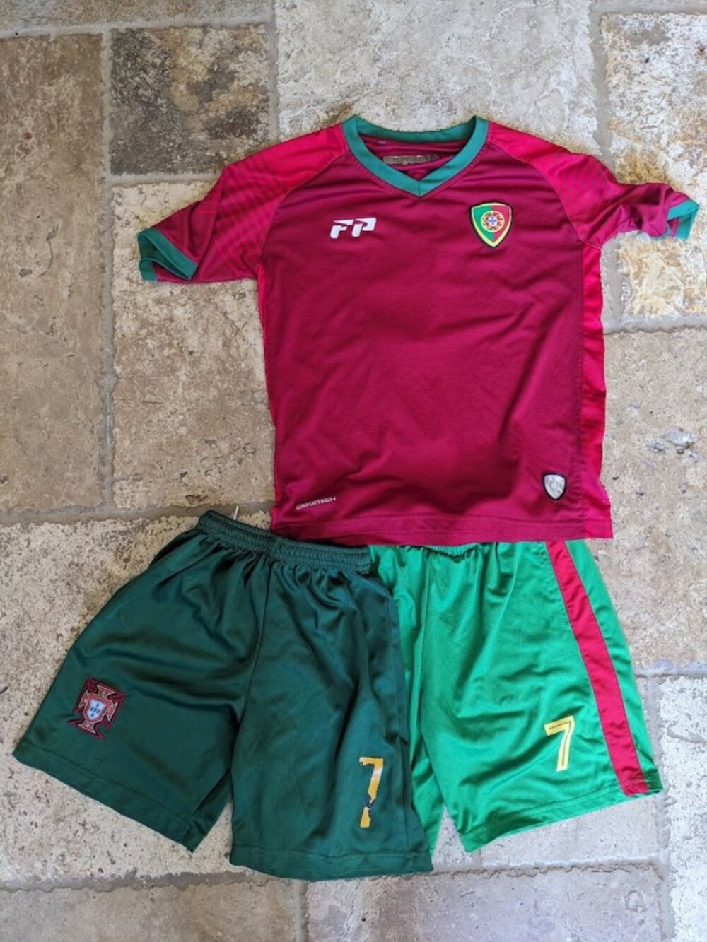 3pc Cristiano Ronaldo Portugal National Team Uniform Size S 8-10